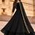 Black embroidered vichitra silk fully stitched lehenga set with dupatta