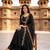Black embroidered vichitra silk fully stitched lehenga set with dupatta