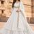 White embroidered vichitra silk fully stitched lehenga set with dupatta