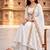 White embroidered vichitra silk fully stitched lehenga set with dupatta