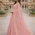 Baby pink georgette stitched anarkali gown with zari embroidered dupatta ethnic wear