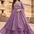 Lavender embroidered vichitra silk fully stitched lehenga set with dupatta