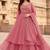 Pink embroidered vichitra silk fully stitched lehenga set with dupatta