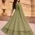 Olive green embroidered vichitra silk fully stitched lehenga set with dupatta