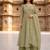 Olive green embroidered vichitra silk fully stitched lehenga set with dupatta
