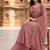 Pink embroidered vichitra silk fully stitched lehenga set with dupatta