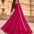 Red embroidered vichitra silk fully stitched lehenga set with dupatta