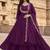 Wine embroidered vichitra silk fully stitched lehenga set with dupatta