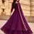 Wine embroidered vichitra silk fully stitched lehenga set with dupatta