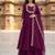 Wine embroidered vichitra silk fully stitched lehenga set with dupatta