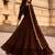 Brown embroidered vichitra silk fully stitched lehenga set with dupatta