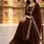Brown embroidered vichitra silk fully stitched lehenga set with dupatta