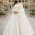White georgette stitched anarkali gown with zari embroidered dupatta ethnic wear