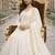 White georgette stitched anarkali gown with zari embroidered dupatta ethnic wear