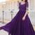Purple embroidered georgette fully stitched flared anarkali gown