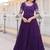 Purple embroidered georgette fully stitched flared anarkali gown