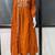Orange embroidered vichitra silk stitched kurta pant with dupatta ethnic wear suit set
