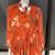 Orange floral printed georgette fully stitched flared anarkali gown