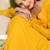 Yellow floral printed georgette fully stitched flared anarkali gown with dupatta