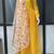 Yellow floral printed georgette fully stitched flared anarkali gown with dupatta