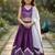 Purple embroidered thread work lehenga blouse with dupatta for girls