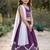 Purple embroidered thread work lehenga blouse with dupatta for girls