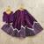 Purple embroidered thread work lehenga blouse with dupatta for girls