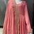Baby pink georgette stitched anarkali gown with zari embroidered dupatta ethnic wear