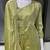 Olive green embroidered vichitra silk fully stitched lehenga set with dupatta