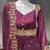 Wine embroidered vichitra silk fully stitched lehenga set with dupatta