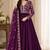 Purple Embroidered Pure Georgette Straight Suit with Organza Dupatta Cut Work Ethnic Wear