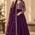 Purple Embroidered Pure Georgette Straight Suit with Organza Dupatta Cut Work Ethnic Wear