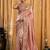 Light pink magenta silk blend embroidered wedding Saree with blouse 