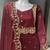 Brown embroidered vichitra silk fully stitched lehenga set with dupatta