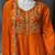 Orange embroidered vichitra silk stitched kurta pant with dupatta ethnic wear suit set