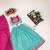 Turquoise blue embroidered thread work ready to wear lehenega choli with dupatta for girls