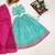Turquoise blue embroidered thread work ready to wear lehenega choli with dupatta for girls