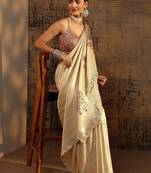 Woven Design Embroidered Silk Blend Saree