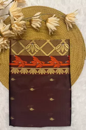 Woven Design Zari Silk Blend Handloom Kanjeevaram Saree