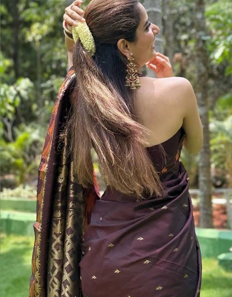 Woven Design Zari Silk Blend Handloom Kanjeevaram Saree