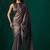 Striped Beads and Stones Organza Saree