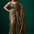 Striped Beads and Stones Organza Saree