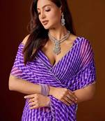 Leheriya Beads and Stones Chiffon Saree