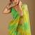Multicolor Leheriya Beads and Stones work Chiffon Saree with blouse