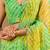 Multicolor Leheriya Beads and Stones work Chiffon Saree with blouse