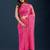 pink Leheriya Beads and Stones work Chiffon Saree with blouse 
