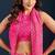 pink Leheriya Beads and Stones work Chiffon Saree with blouse 