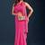 pink Leheriya Beads and Stones work Chiffon Saree with blouse 