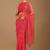Red Leheriya Beads and Stones work Chiffon Saree with blouse