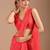 Red Leheriya Beads and Stones work Chiffon Saree with blouse